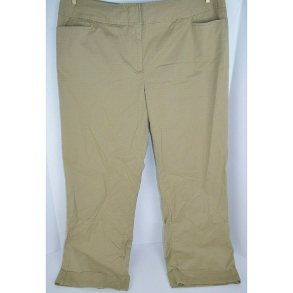Fashion Bug Cuffed & Cropped Khaki Pants - Picture 4 of 8